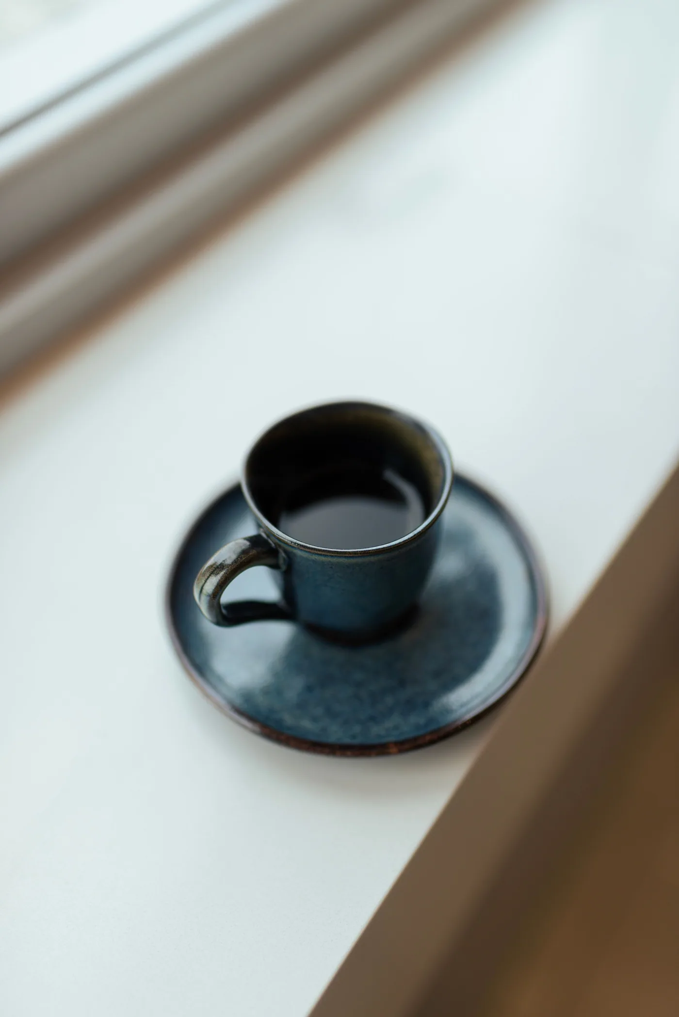 Shelves in a coffee shop